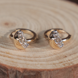 3ct Heart Cut Lab Grown Diamond Earrings | Hidden Halo Hoops 18K Yellow Gold