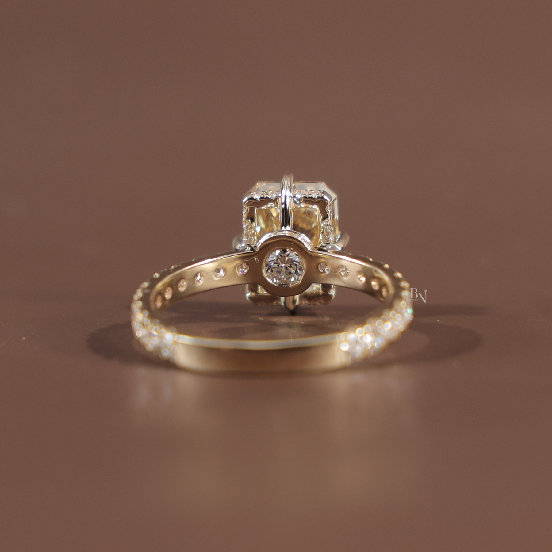 3.5ct Fancy Yellow Radiant Cut Lab Grown Diamond Engagement Ring | Solitaire 14K Gold