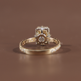 3.5ct Fancy Yellow Radiant Cut Lab Grown Diamond Engagement Ring | Solitaire 14K Gold