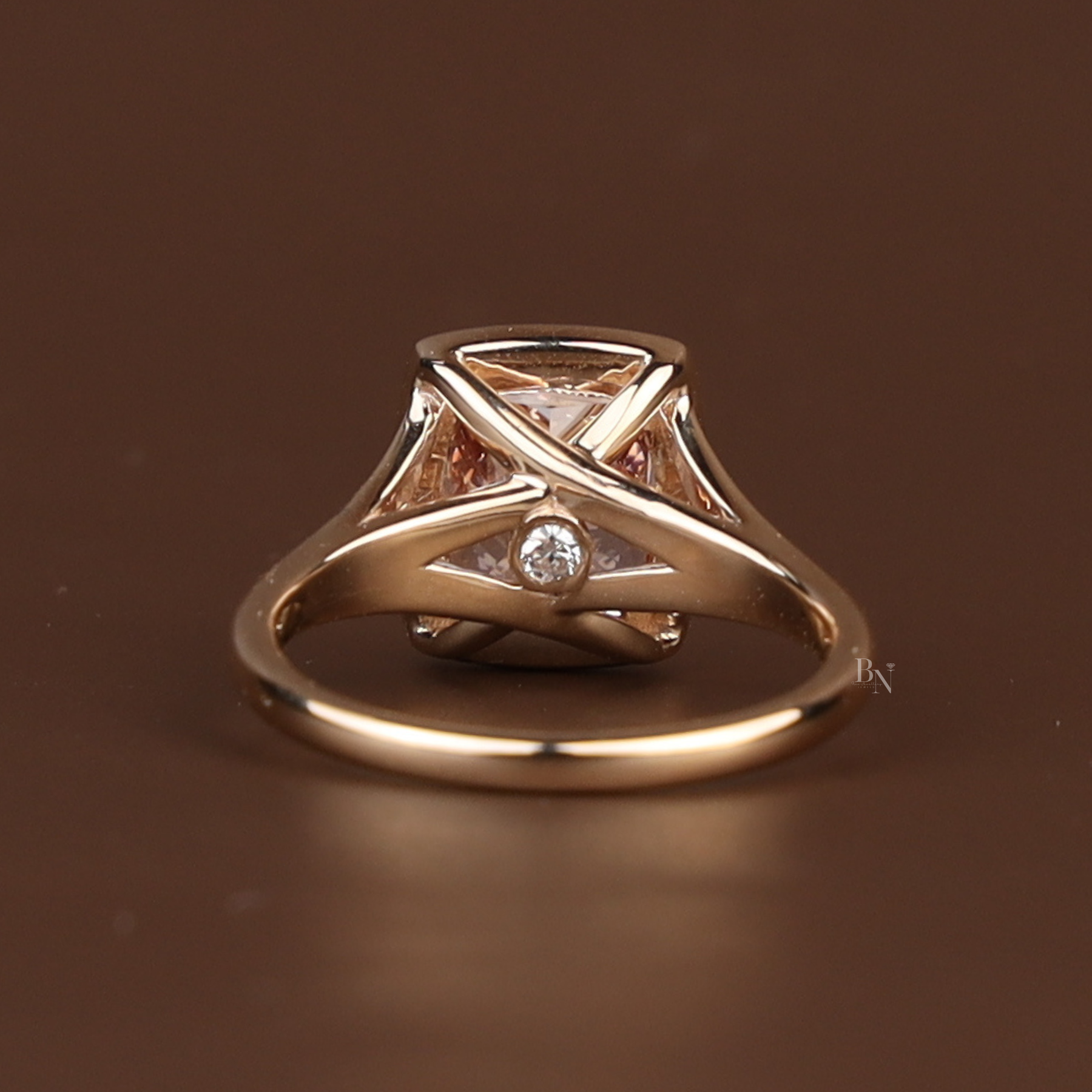 3ct Fancy Pink Cushion Lab Grown Diamond Engagement Ring | Solitaire 14K Gold