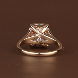3ct Fancy Pink Cushion Lab Grown Diamond Engagement Ring | Solitaire 14K Gold
