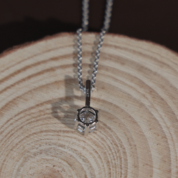 Round Brilliant Lab Grown Diamond Necklace | Minimalist Solitaire Pendant 14K White Gold