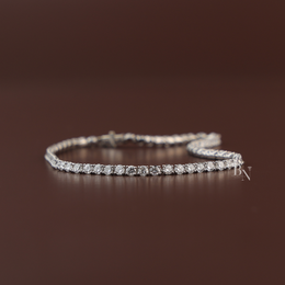 4ctw Round Lab Grown Diamond Tennis Bracelet | Classic Inline 14K White Gold