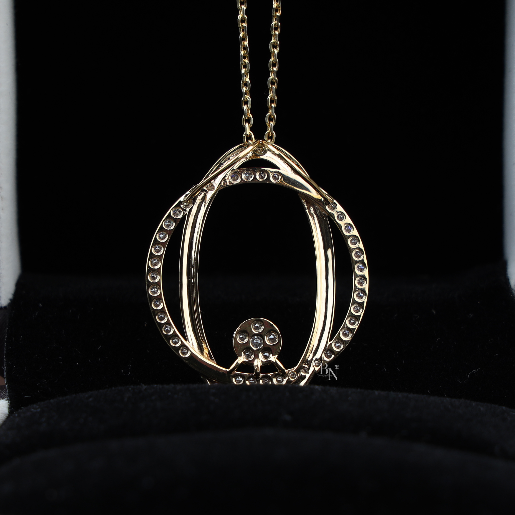 1.50ctw Oval Lab Grown Diamond Necklace Set | 14K Gold Interlocking Circle Pendant | Diamond Halo Earrings | Anniversary Gift (ONLY PENDANT)