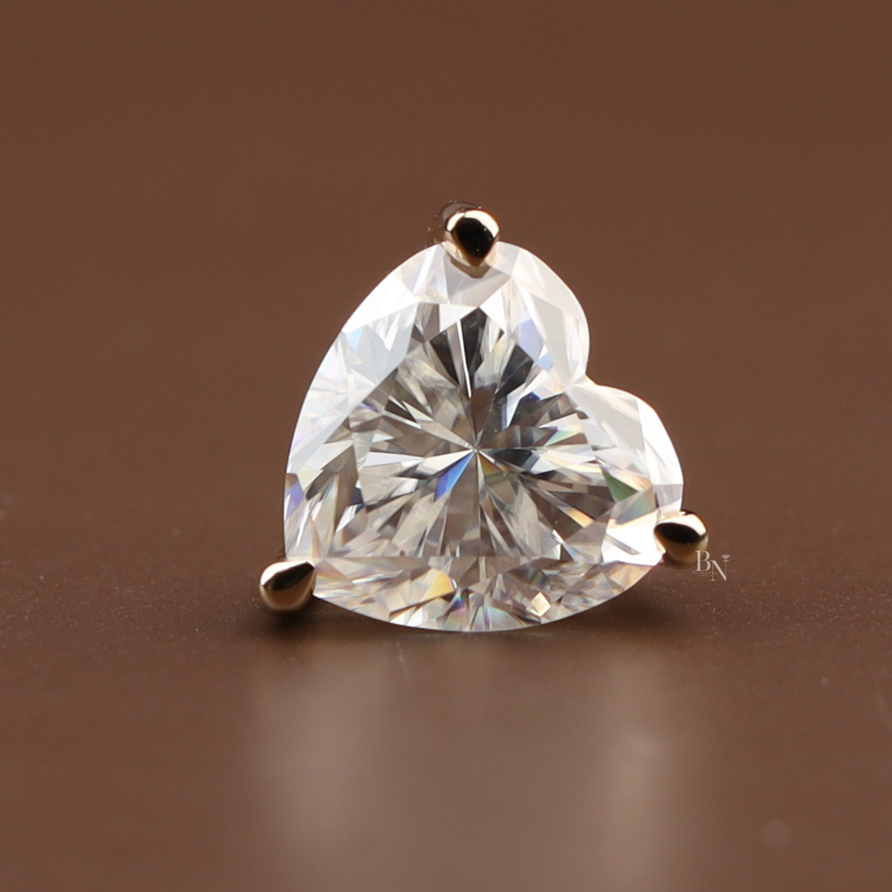 6ct Heart Cut Moissanite Pendant | Solitaire Necklace 14K Yellow Gold