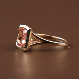 3ct Fancy Pink Cushion Lab Grown Diamond Engagement Ring | Solitaire 14K Gold