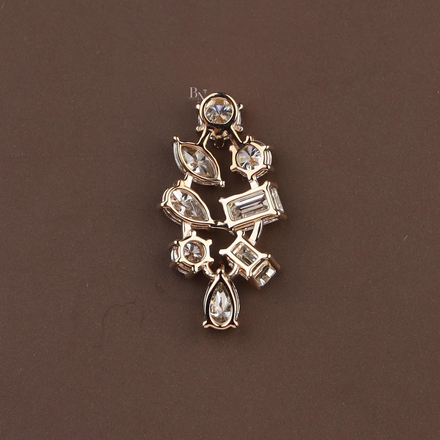 2.50ct Lab Grown Diamond Cluster Pendant | Solitaire Necklace 14K Gold