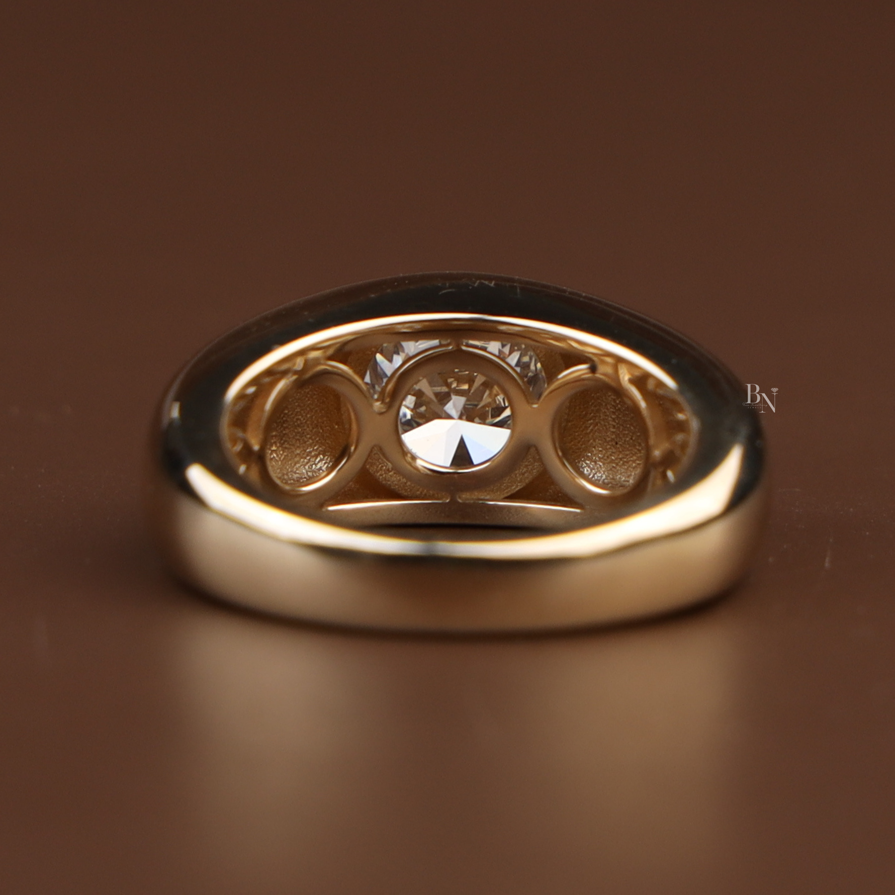 1.5ct Round Lab Grown Diamond Engagement Ring | Bezel Set Solitaire 14K Yellow Gold