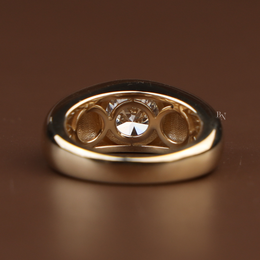 1.5ct Round Lab Grown Diamond Engagement Ring | Bezel Set Solitaire 14K Yellow Gold