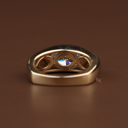 1.5ct Marquise Lab Grown Diamond Engagement Ring | East West Bezel Set Solitaire 14K Yellow Gold