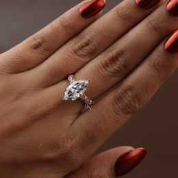 3ct Marquise Lab Grown Diamond Engagement Ring | Vintage Twisted Vine Band 14K Rose Gold