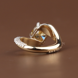 2ct Fancy Yellow Cushion Lab Grown Diamond Engagement Ring | Solitaire 14K Gold