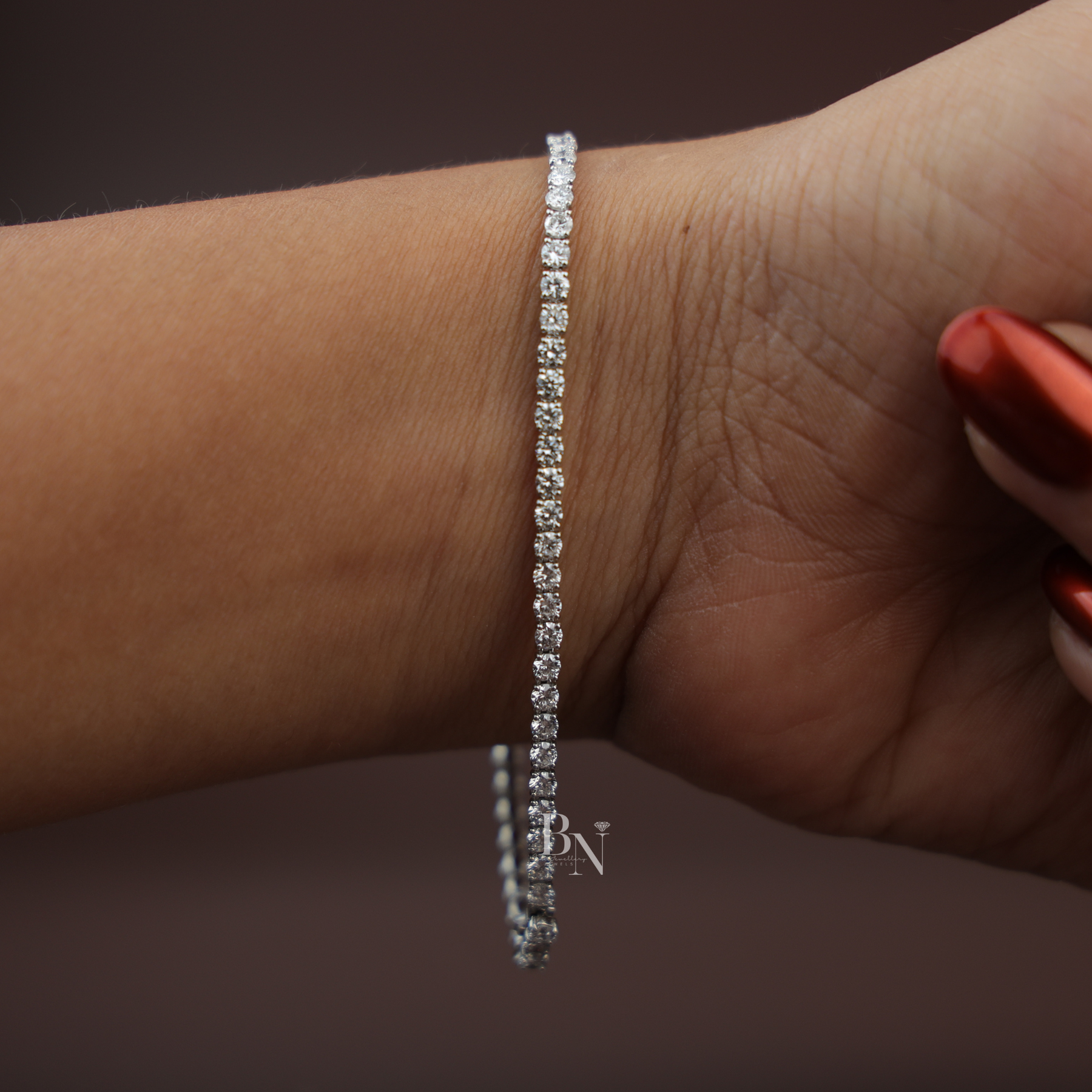 4ctw Round Lab Grown Diamond Tennis Bracelet | Classic Inline 14K White Gold