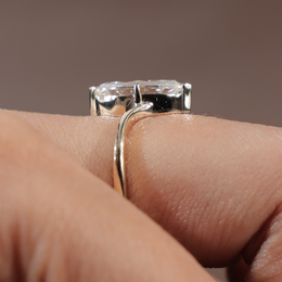 1.5ct Marquise Lab Grown Diamond Engagement Ring | Hidden Halo Solitaire 14K Gold