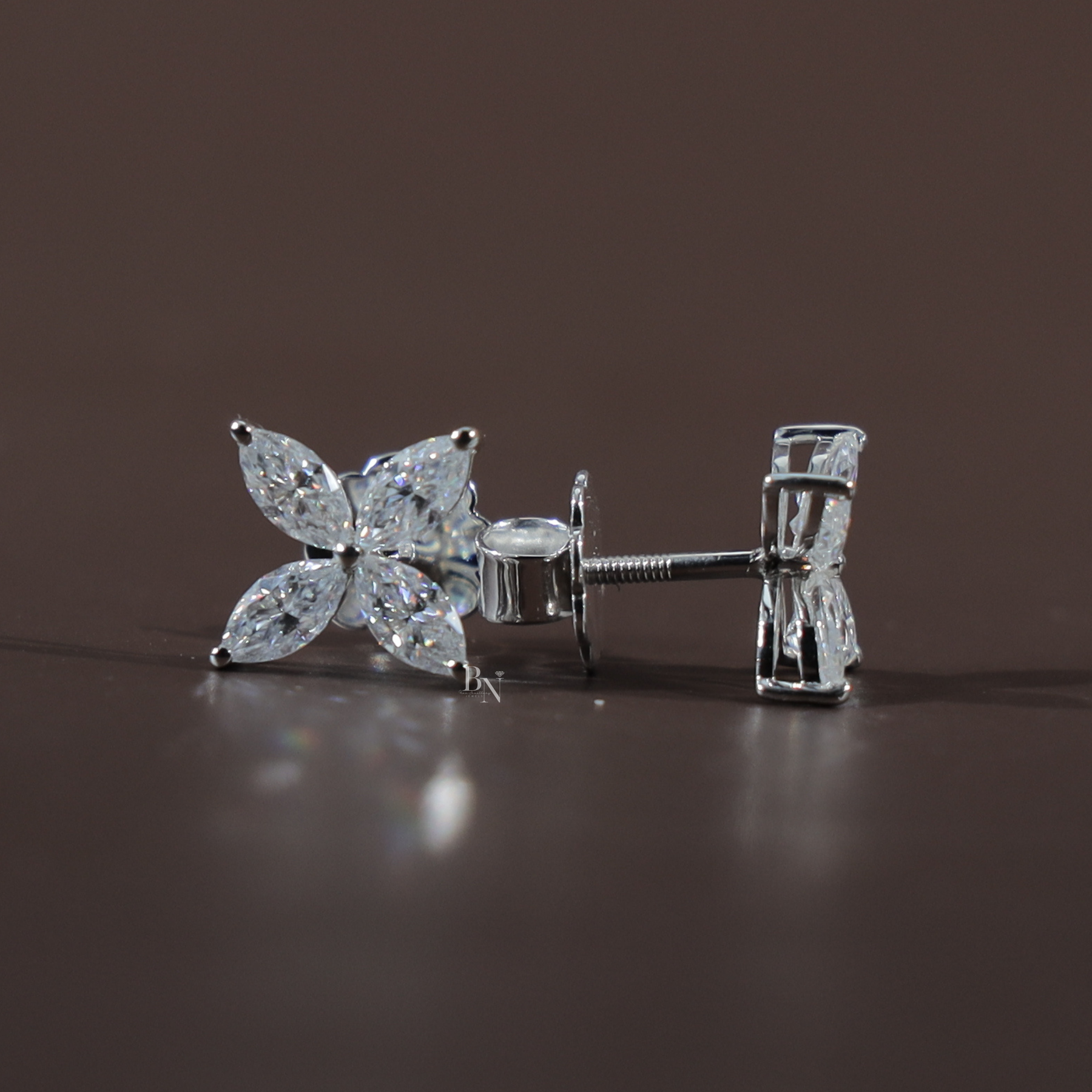 1.60ct Marquise Lab Grown Diamond Stud Earrings | Classic Solitaire 14K Gold