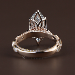 3ct Marquise Lab Grown Diamond Engagement Ring | Vintage Twisted Vine Band 14K Rose Gold