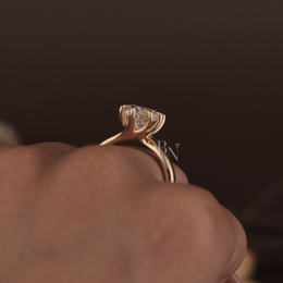 2.5ct Oval Lab Grown Diamond Engagement Ring | Tulip Cathedral Setting 14K Solid Gold