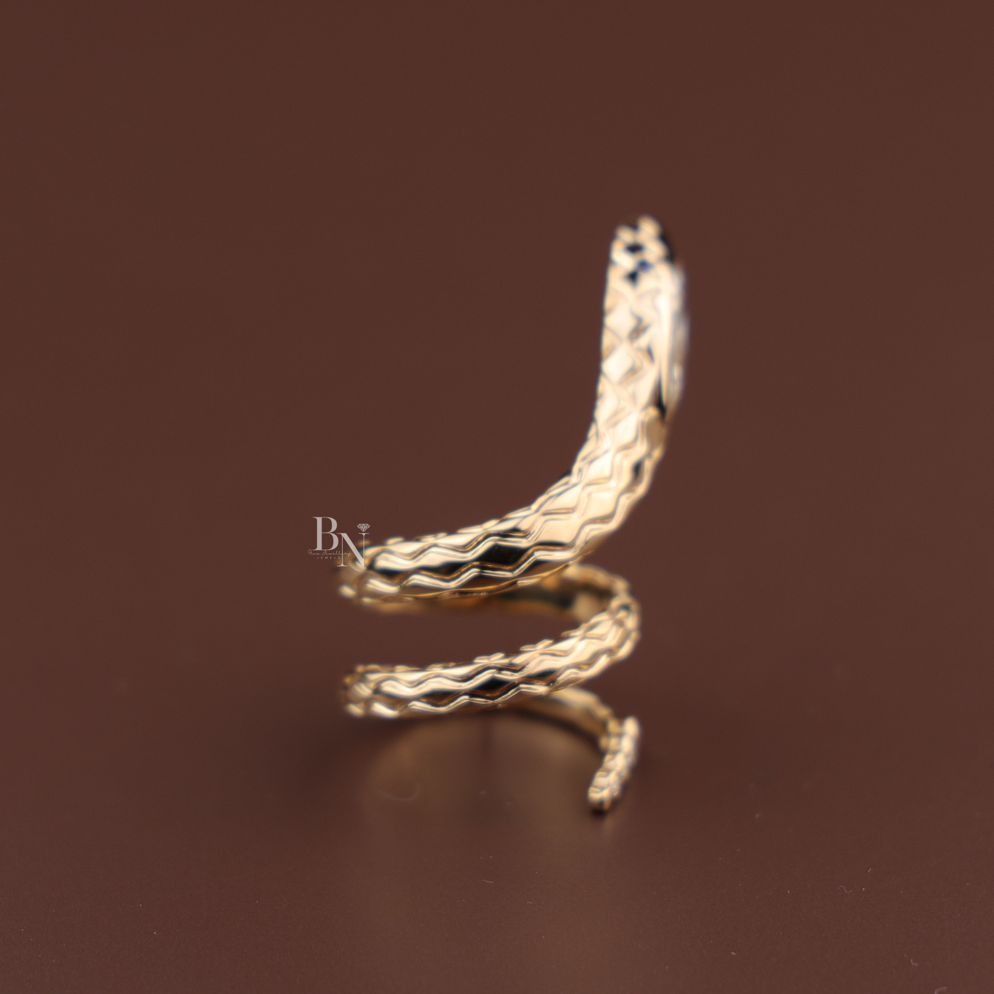 1ct Marquise Lab Diamond Snake Ring , 14K Yellow Gold Serpent Wrap Ring , Symbolic Animal Engagement Ring