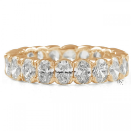 3.04ct Oval Lab Grown Diamond Eternity Band, Low Profile Wedding Ring, 4.2mm Wide