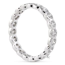 Bezel Set Lab Diamond Eternity Band, Full Round Cut Wedding Ring, 1.15CTW 3.4mm Modern Stacking Band