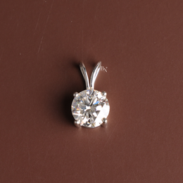 Lab Grown Diamond Pendant Necklace, 2 Carat Round Solitaire Necklace, Four Prong Diamond Charm