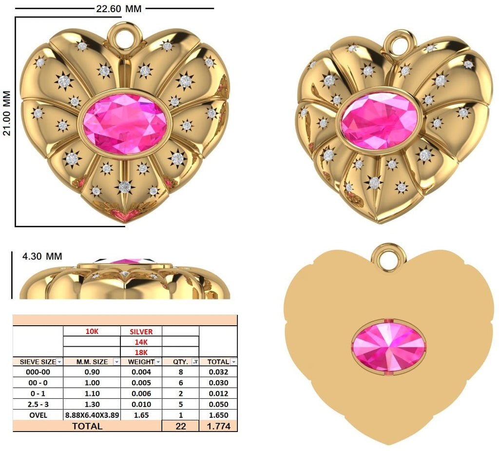 Custom Listing For Onami (Heart shaped pendant with Bail ) 1599-100 usd
