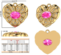 Custom Listing For Onami (Heart shaped pendant with Bail ) 1599-100 usd