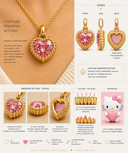 4ct Pink Heart Lab Grown Diamond Pendant with Bail | Custom for Onami