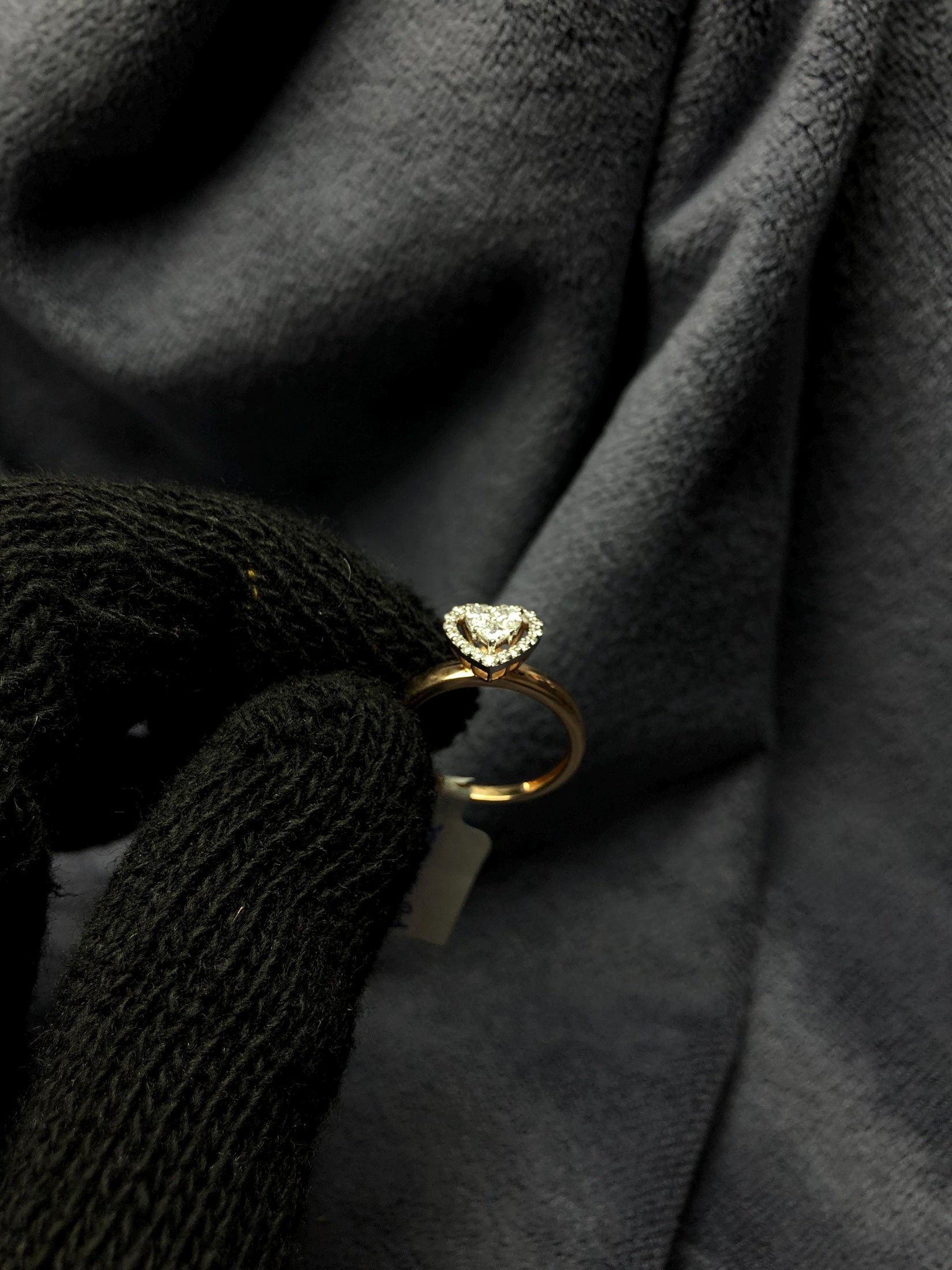 0.45ct Heart Lab Grown Diamond Ring | Engagement Promise 14K Rose Gold