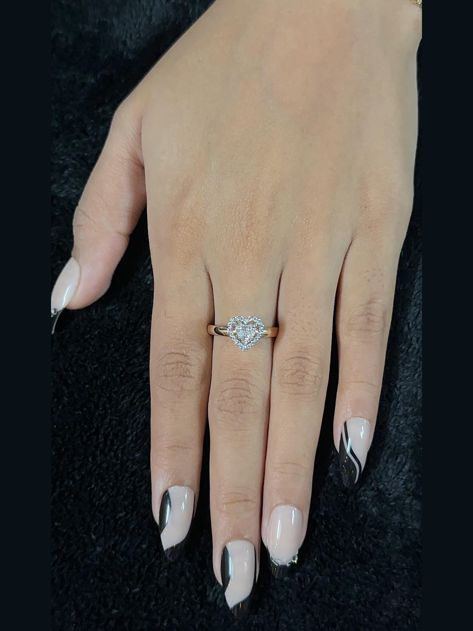 0.45ct Heart Lab Grown Diamond Ring | Engagement Promise 14K Rose Gold