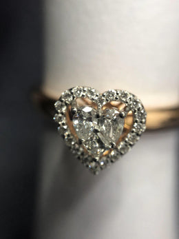 0.45ct Heart Lab Grown Diamond Ring | Engagement Promise 14K Rose Gold