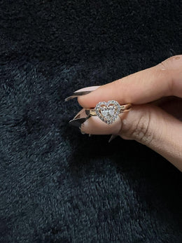 0.45ct Heart Lab Grown Diamond Ring | Engagement Promise 14K Rose Gold