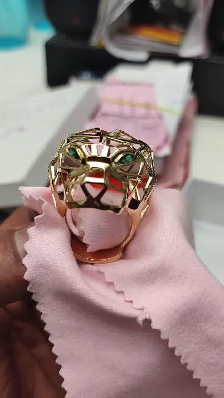 10k Yellow Gold Stylish Tiger Ring, Signet Ring for Him, Minimalist Yellow Gold Ring, 10k Yellow/White/Rose Gold Ring (customisable)
