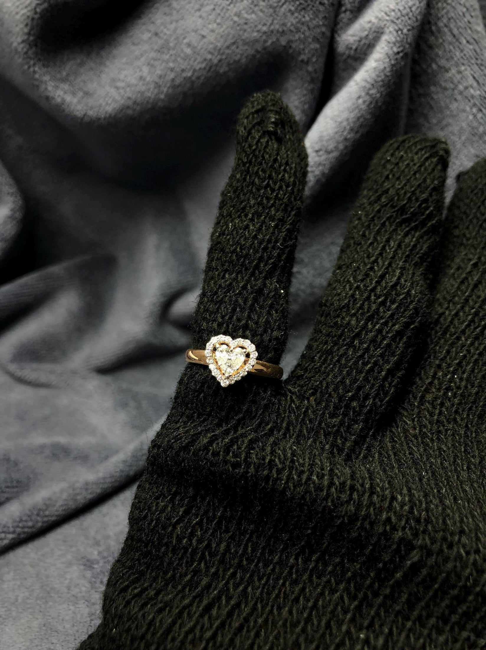 0.45ct Heart Lab Grown Diamond Ring | Engagement Promise 14K Rose Gold