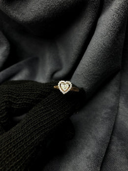 0.45ct Heart Lab Grown Diamond Ring | Engagement Promise 14K Rose Gold