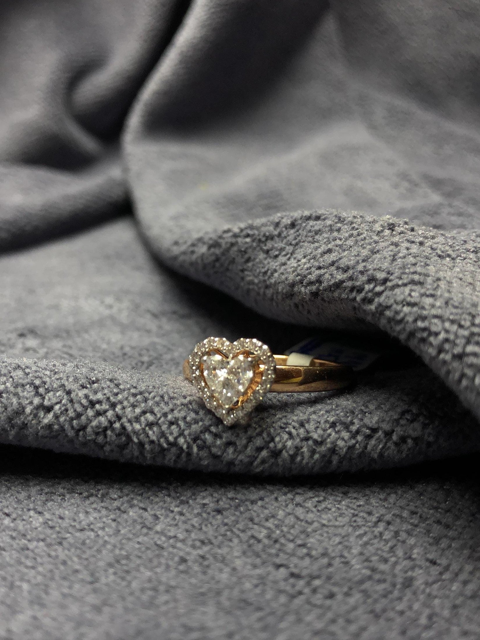 0.45ct Heart Lab Grown Diamond Ring | Engagement Promise 14K Rose Gold