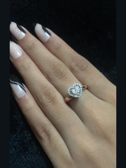 0.45ct Heart Lab Grown Diamond Ring | Engagement Promise 14K Rose Gold