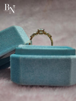 1ct Oval Lab Grown Diamond Engagement Ring | Butterfly Marquise Cluster 14K Gold