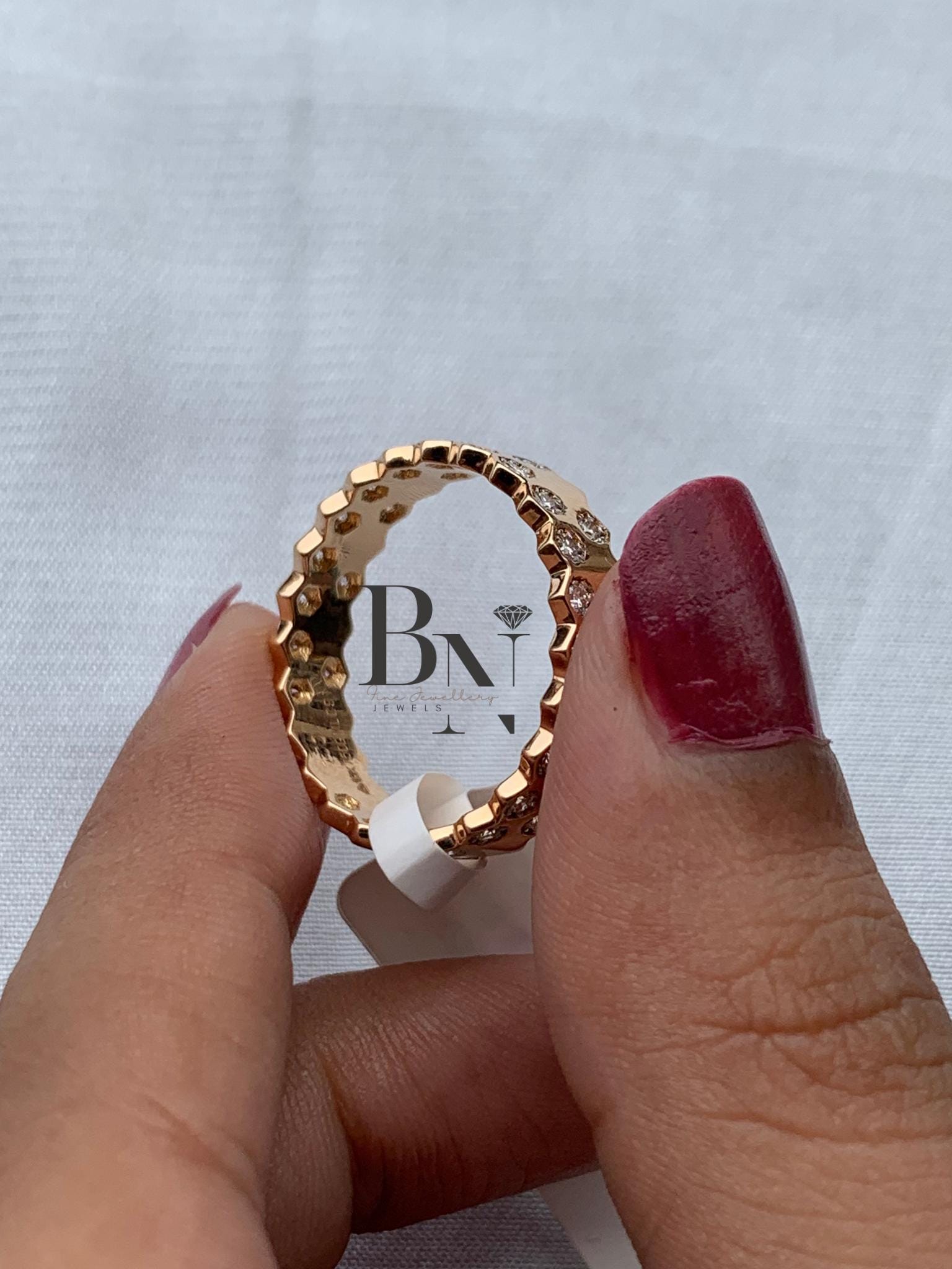 Lab Grown Diamond Wedding Band | Stackable 18K Rose Gold