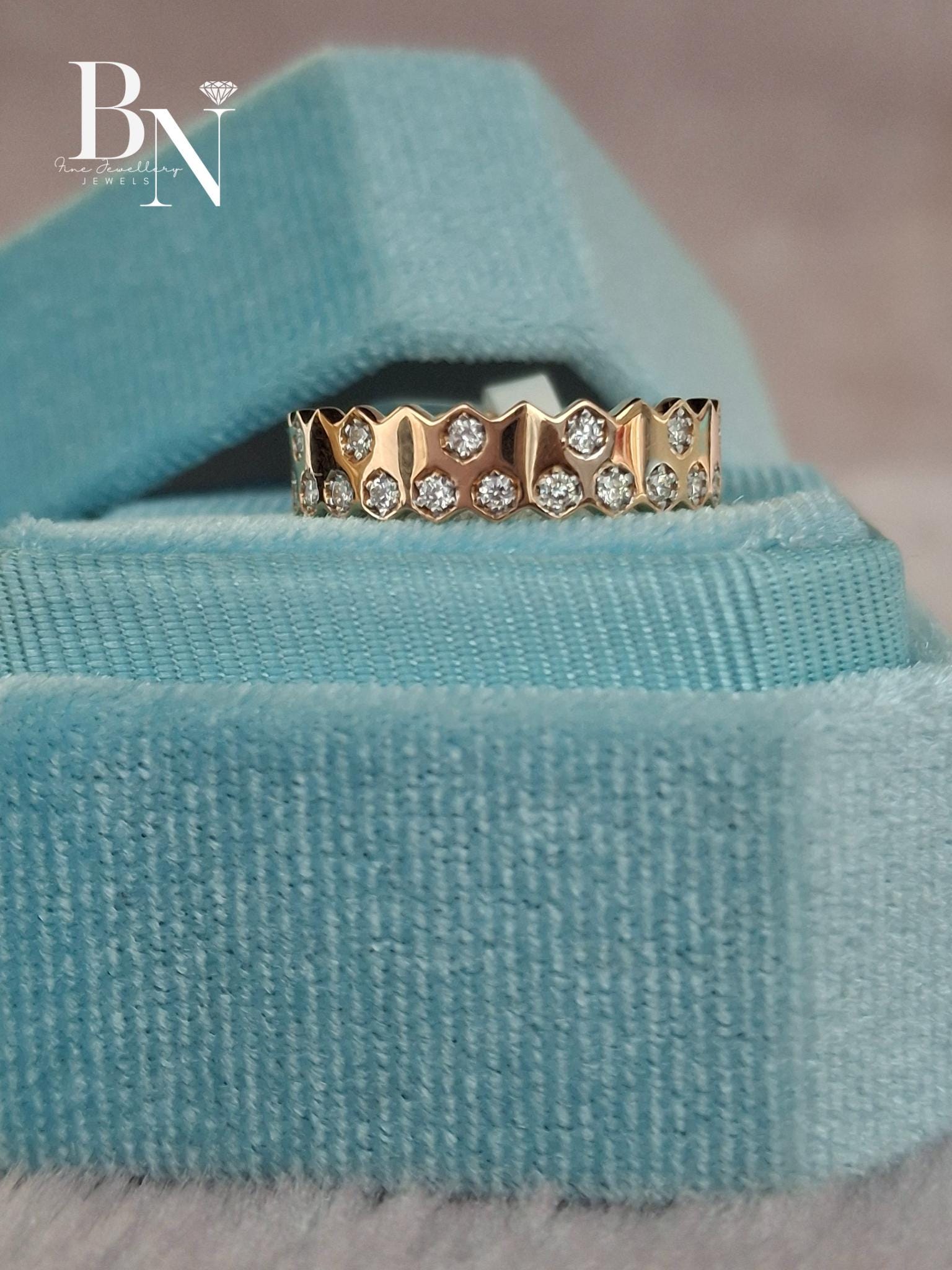 Lab Grown Diamond Wedding Band | Stackable 18K Rose Gold