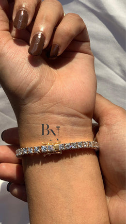 10ct Lab Grown Diamond Tennis Bracelet | Classic Inline 14K Gold