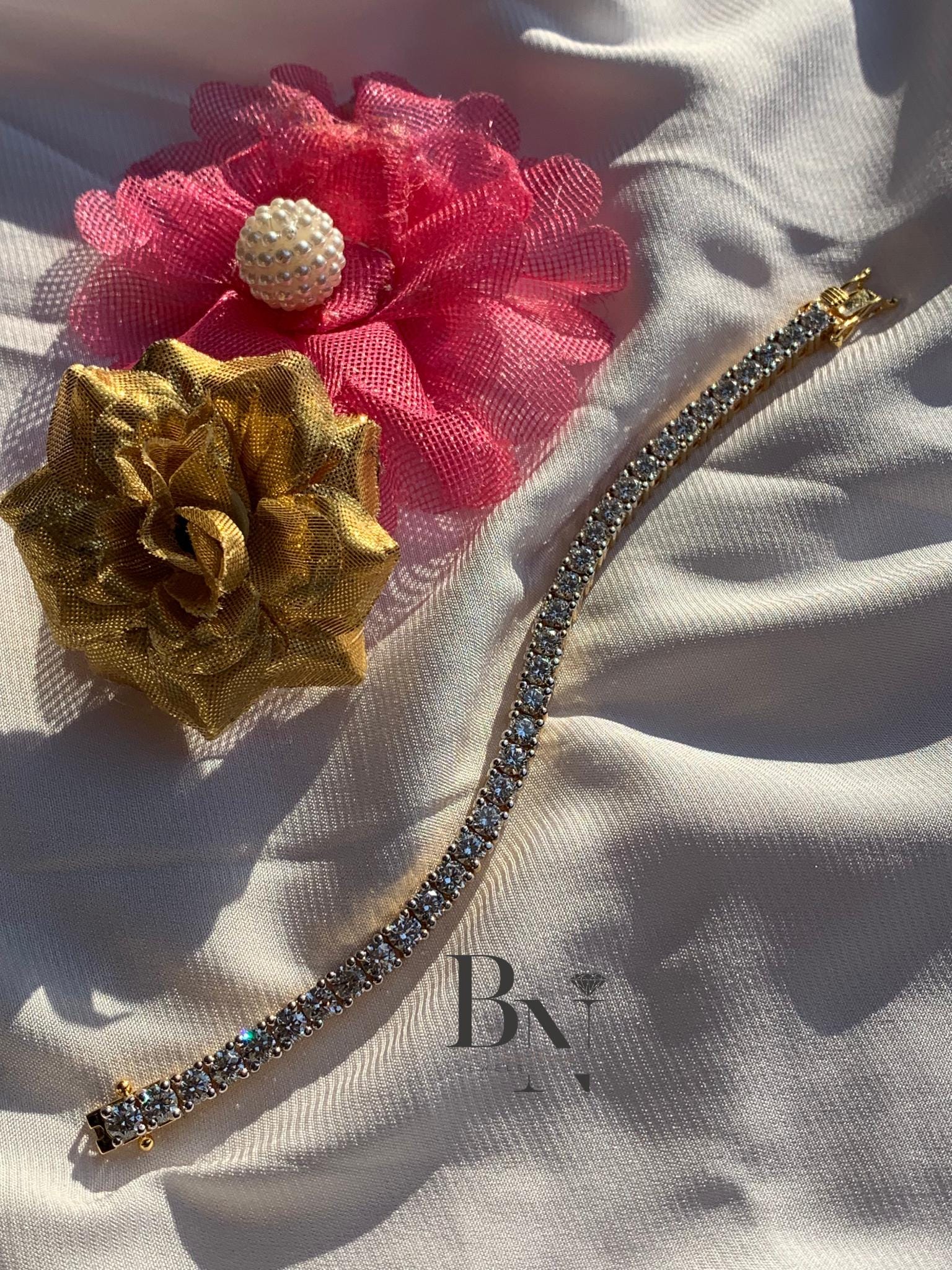 10ct Lab Grown Diamond Tennis Bracelet | Classic Inline 14K Gold
