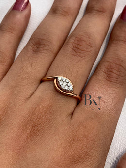 Lab Grown Diamond Signet Ring | Thin Promise Band 18K Gold