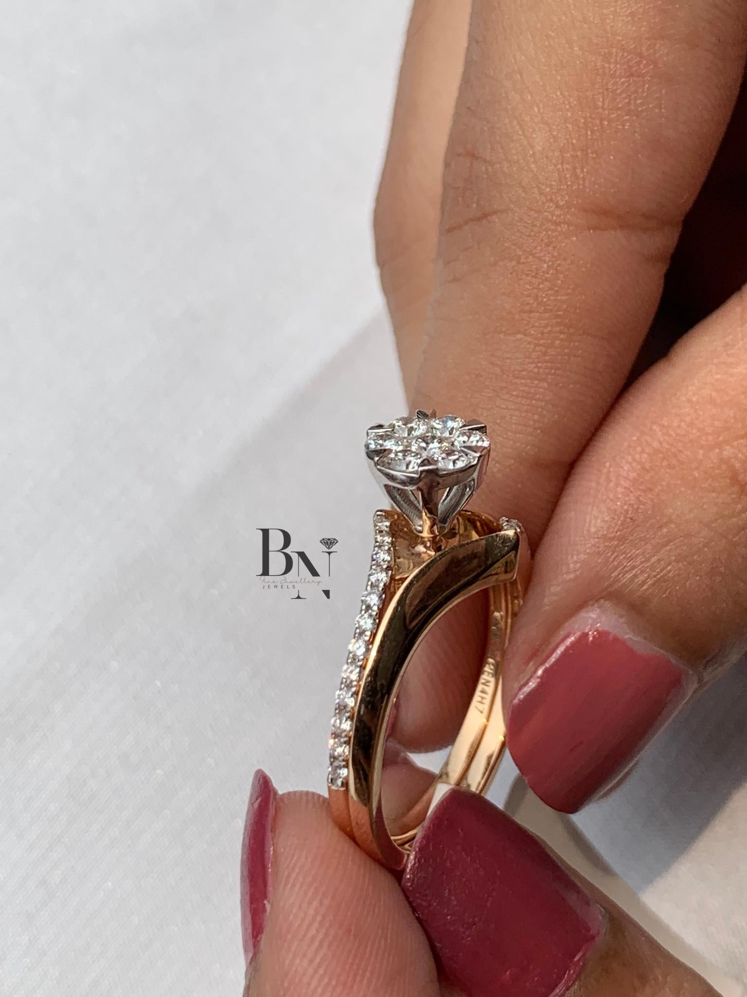 Lab Grown Diamond Stackable Ring Set | Minimalist Bridal Bands 14K Solid Gold