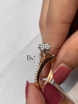 Lab Grown Diamond Stackable Ring Set | Minimalist Bridal Bands 14K Solid Gold