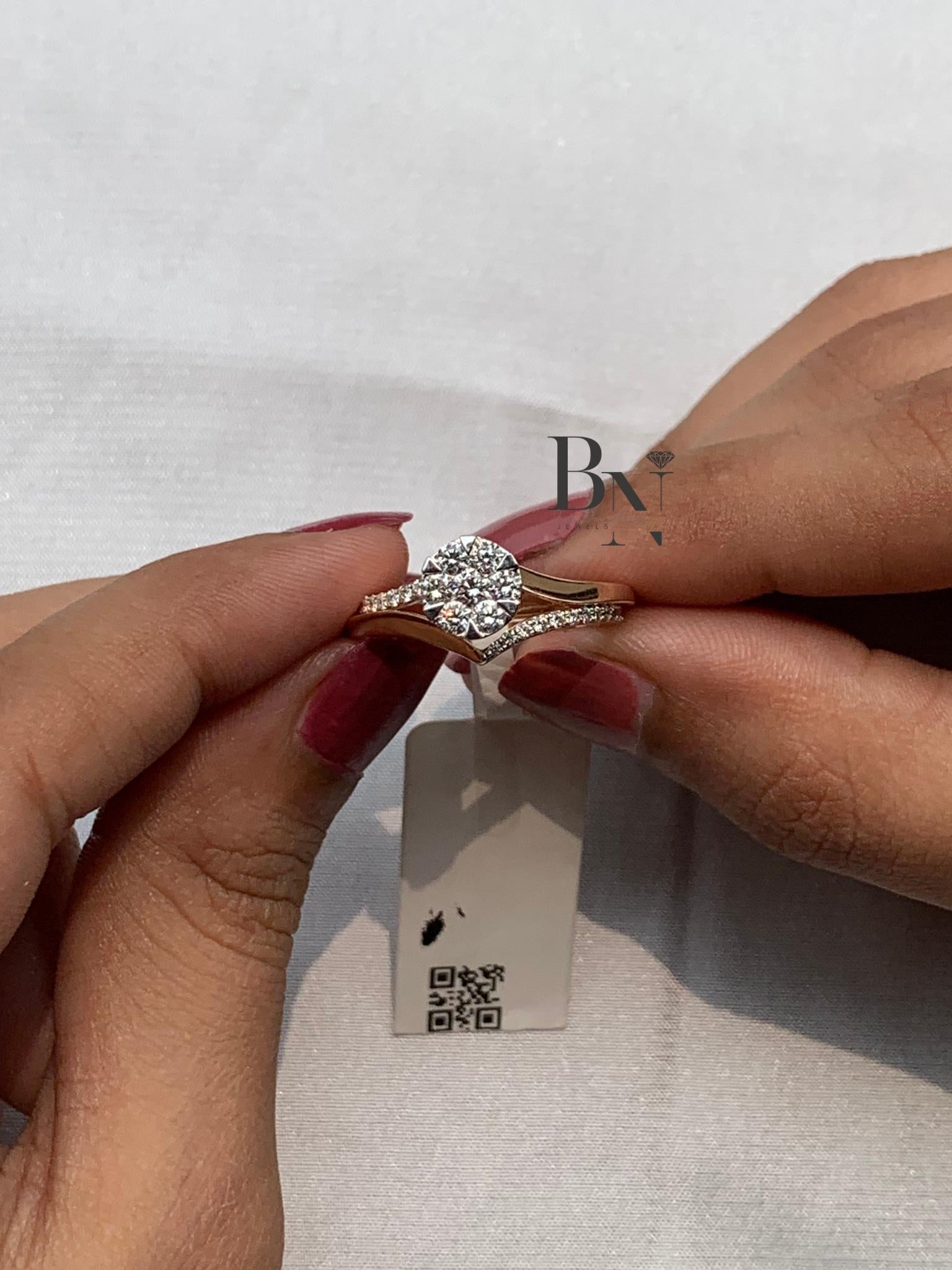 Lab Grown Diamond Stackable Ring Set | Minimalist Bridal Bands 14K Solid Gold