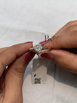 Lab Grown Diamond Stackable Ring Set | Minimalist Bridal Bands 14K Solid Gold