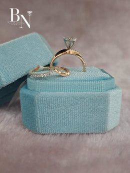 Lab Grown Diamond Stackable Ring Set | Minimalist Bridal Bands 14K Solid Gold