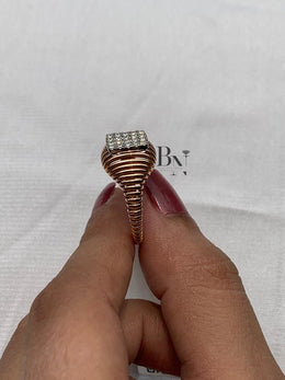 Lab Grown Diamond Signet Ring | Minimalist Statement 14K Solid Gold