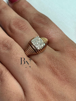 Lab Grown Diamond Signet Ring | Minimalist Statement 14K Solid Gold